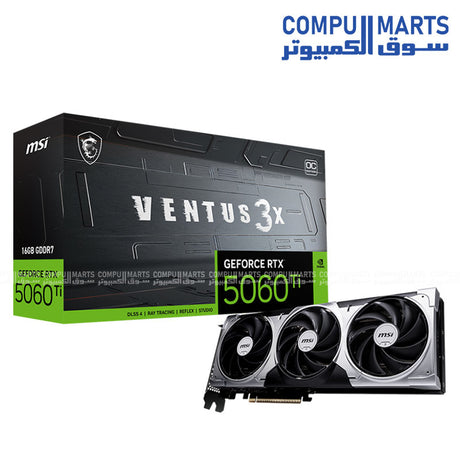 MSI GeForce RTX 5060 Ti VENTUS 3X OC 16GB Graphics Card Triple Fan