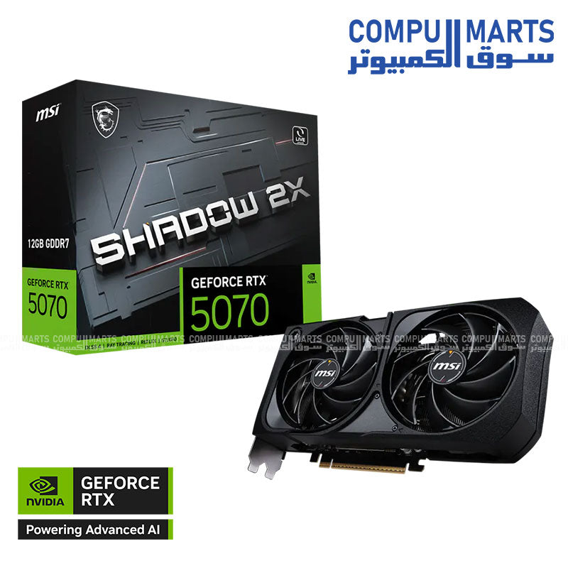 MSI GeForce RTX 5070 SHADOW 2X OC 12GB GDDR7 Graphics Card PCIe 5.0