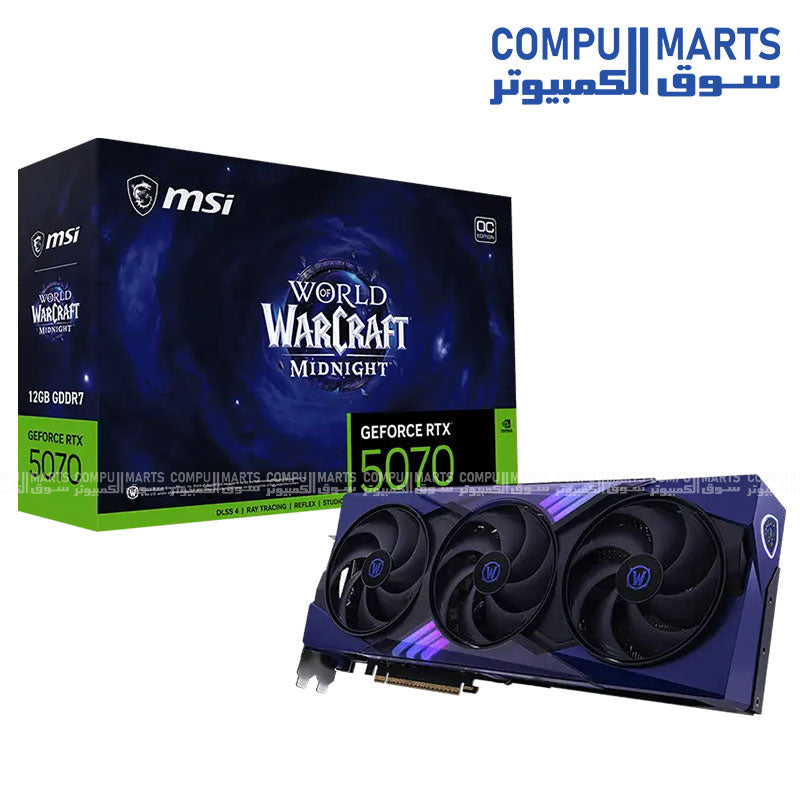 MSI GeForce RTX™ 5070 12G World of Warcraft® MIDNIGHT VOID EDITION OC 12GB GDDR7 PCIe Gen 5 Graphics Card