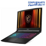 Front view of MSI Katana 15 HX B14WGK featuring Intel Core i7 processor and RTX 5070 graphics