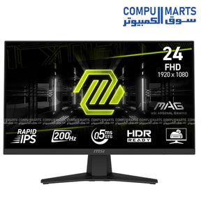 MSI MAG 244F – Gaming Monitor – MSI – 23.8 inch FHD 200Hz Rapid IPS HDR Ready