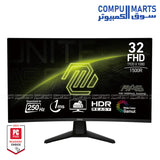 MSI MAG 32C6X 32 inch curved 1500R 250Hz 1ms FHD VA gaming monitor