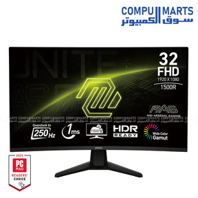 MSI MAG 32C6X 32 inch curved 1500R 250Hz 1ms FHD VA gaming monitor