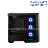 MSI Micro-ATX computer case featuring a 270-degree panoramic display, ARGB fan control board, and USB Type-C connectivity available from Compumarts.
