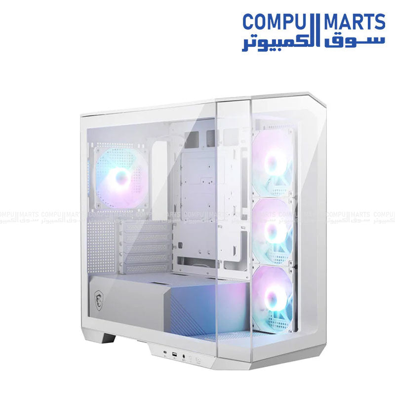 Gaming PC chassis supporting graphics cards up to 390 mm, CPU coolers up to 175 mm, and ATX power supplies for custom desktop systems.