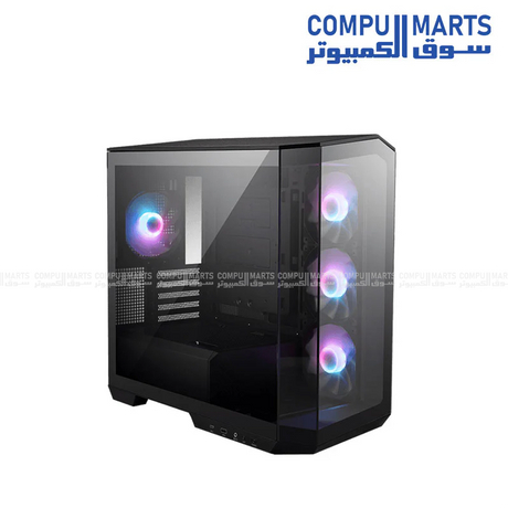 Gaming PC chassis supporting graphics cards up to 390 mm, CPU coolers up to 175 mm, and ATX power supplies for custom desktop systems.
