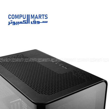 Premium MSI computer case with one-piece 270-degree tempered glass, GPU support stand, and liquid cooling radiator compatibility available from Compumarts.