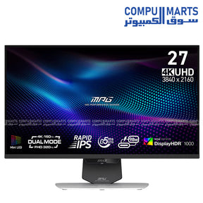 MSI MPG 274URDFW E16M – Gaming Monitor – MSI – 27 inch 4K UHD 320Hz Dual Mode Mini-LED HDR1000 Type-C 98W