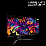 Ultrawide 21:9 gaming monitor featuring QD-OLED panel technology, 3440x1440 resolution, 1800R curvature, and G-Sync Compatible support for gaming setups in Egypt
