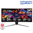 MSI MPG 341CQPX QD-OLED monitor with 34.18-inch UWQHD resolution, 240Hz refresh rate, 0.03ms GTG response time, and DisplayHDR True Black 400 available in Egypt