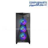 علبة ألعاب MSI MPG GUNGNIR 300R AIRFLOW متوسطة الحجم - أبيض وأسود - دعم E-ATX، مراوح ARGB PWM، تصميم تدفق هواء بانورامي