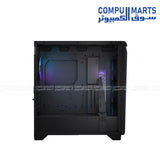 علبة ألعاب MSI MPG GUNGNIR 300R AIRFLOW متوسطة الحجم - أبيض وأسود - دعم E-ATX، مراوح ARGB PWM، تصميم تدفق هواء بانورامي