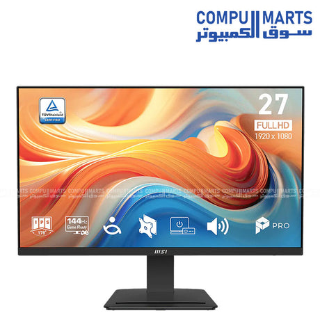MSI PRO MP273 27 inch FHD IPS 144Hz gaming monitor with FreeSync HDMI DisplayPort black white