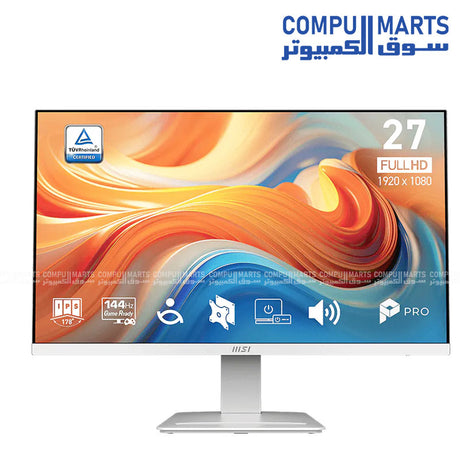MSI PRO MP273 27 inch FHD IPS 144Hz gaming monitor with FreeSync HDMI DisplayPort black white