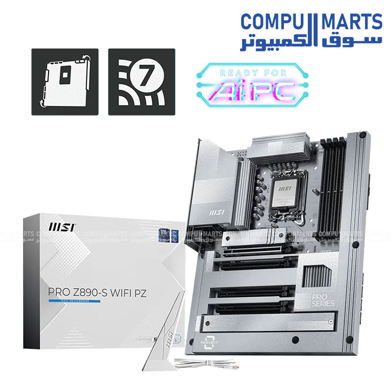 MSI PRO Z890-S WIFI PZ – ATX Motherboard – MSI – LGA1851 DDR5 PCIe 5.0 WiFi 7