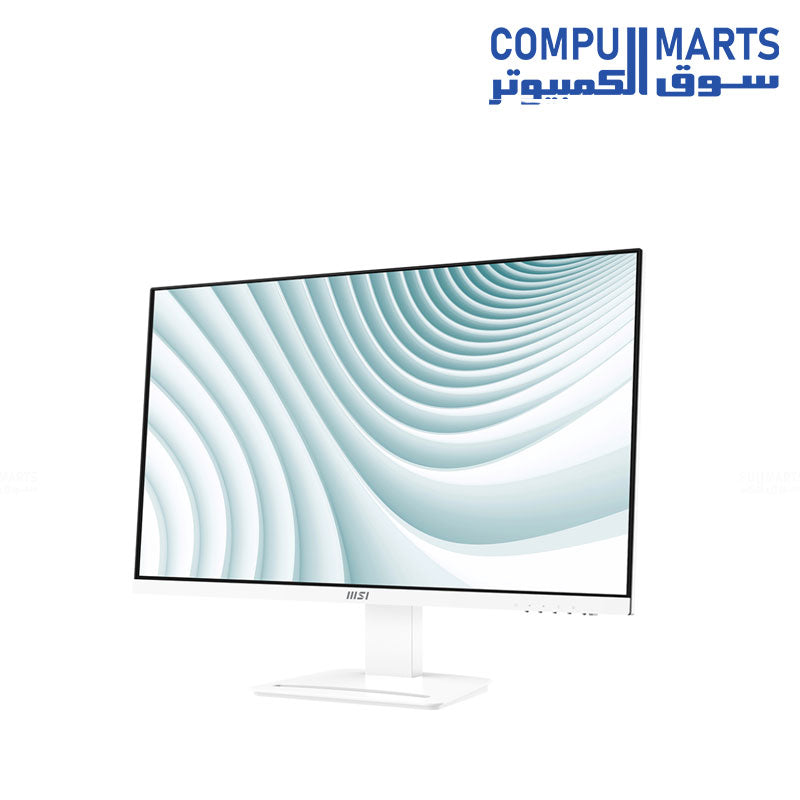 MSI Pro MP273AW 27-Inch White FHD IPS Monitor with 100Hz Refresh Rate, 1ms Response Time, Adaptive Sync – Ideal for Business and Office Use in Egypt
