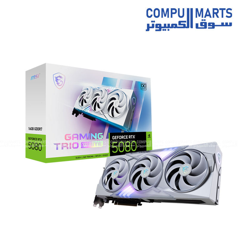 MSI GeForce RTX 5080 GAMING TRIO OC WHITE 16GB GDDR7 Graphics Card