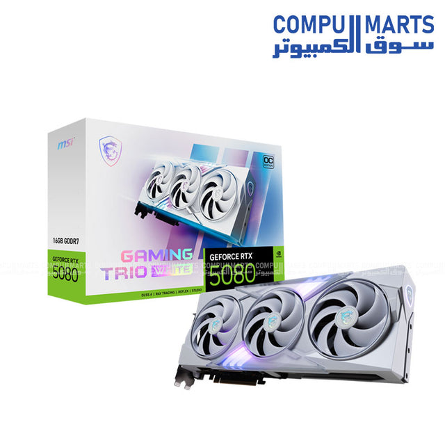 MSI GeForce RTX 5080 GAMING TRIO OC WHITE 16GB GDDR7 Graphics Card