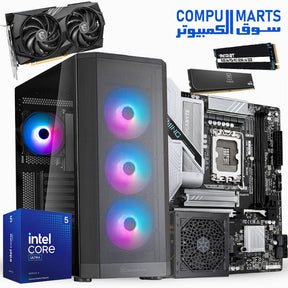 ALEXANDRE P1 – Intel Core Ultra 5 225F Processor + GIGABYTE B860 Motherboard + NVIDIA GeForce RTX 4060 / 4060 Ti / 5070 GPU Options + 32GB DDR5 RAM + 750W PSU – High-Performance Customizable Gaming PC Build – Egypt

