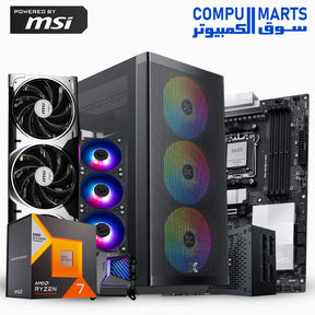 Custom Ryzen 7 7800X3D Gaming PC with RTX GPU, 32GB DDR5, and 360mm Liquid Cooling