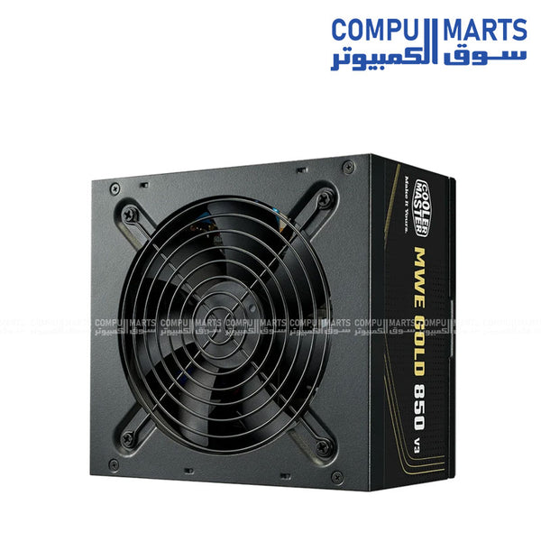 MWE Gold 850 V3 NM FR A/EU Cord 80 PLUS Gold ATX power supply with ATX 12V Ver. 3.1, Active PFC, 120mm HDB fan, and non modular ATX form factor