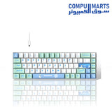MageGee MK-Box Snoman Wired Pudding wired mechanical keyboard with 68 keys RGB lighting and detachable USB A-C cable available in Egypt