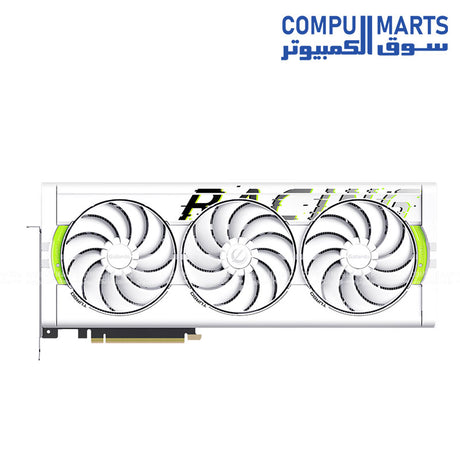 White Gallardo RTX 5080 OC graphics card featuring 16GB GDDR7 memory, VC heatsink with triple cooler, HDMI and DisplayPort connectivity for gaming GPU buyers in Egypt