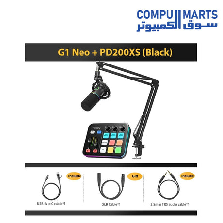 Connectivity ports and interface layout of the Maono G1 NEO audio mixer[cite: 1]