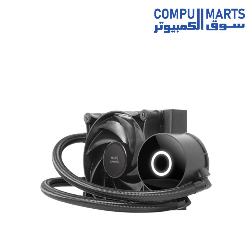 MARSGAMING ML120, Liquid Cooled, TDP 200W, Dual ARGB Fan, Black