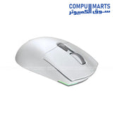 Meetion Air GW40 Lightweight Pixart PAW3311 3-Mode Rechargeable Wireless and Bluetooth Gaming Mouse white