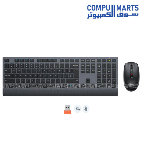 Meetion C2000 keyboard and mouse combo with 12 multimedia shortcuts and rechargeable operation