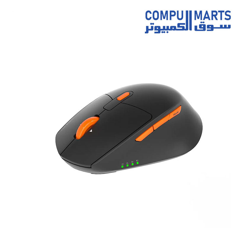 : Side angle view of the Meetion Director A2 dual-mode keyboard and mouse combo available at Compumarts Egypt