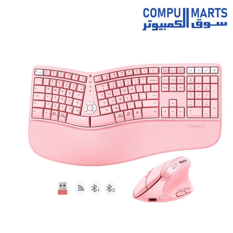 Wireless keyboard and mouse Egypt setup with rechargeable silent operation and shared USB receiver connection for stable performance across devices
