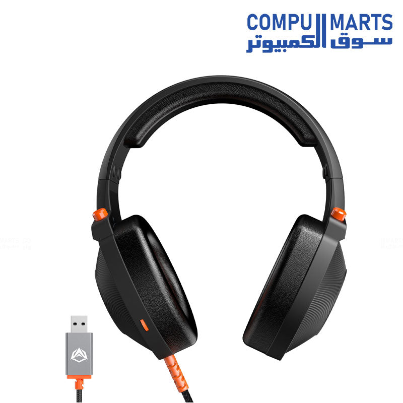 Meetion HP012 RGB 7.1 Surround Sound Wired Gaming Headset black with RGB lighting