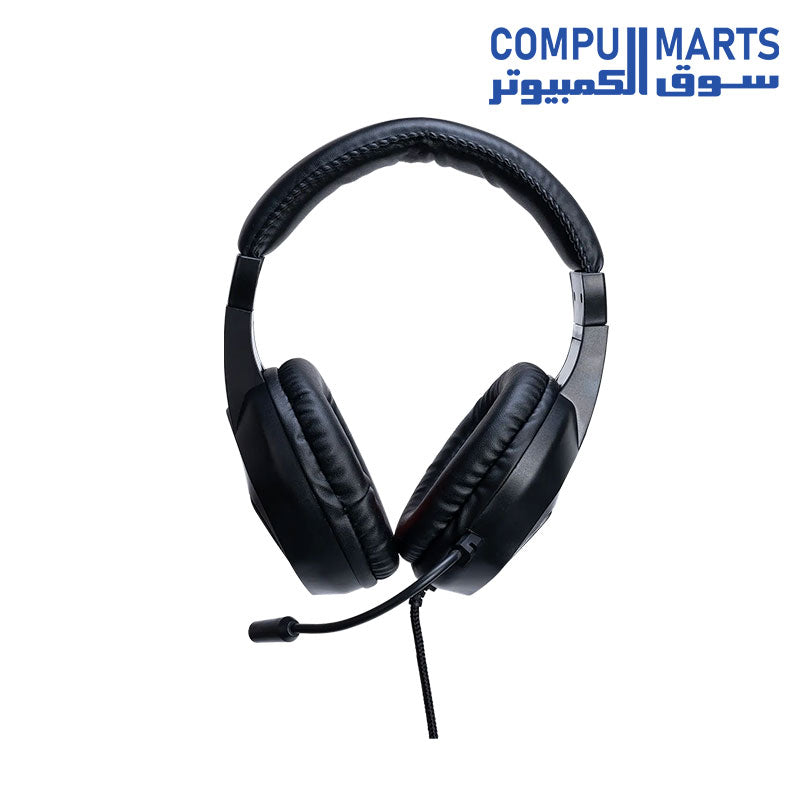 lose-up of Meetion HP022 gaming headphones highlighting RGB dynamic lighting and 40mm drivers[cite: 1]