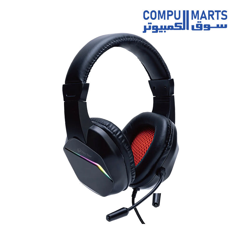 Meetion HP022 gaming headphones showing the adjustable headband and memory foam cushions[cite: 1]