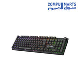 Meetion MK006 PRO 75% Arabic wired mechanical keyboard with Red switches and rainbow color effect 