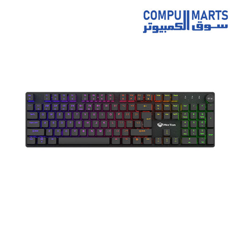 Meetion MK006 PRO Arabic mechanical keyboard with volume control knob and detachable Type-C cable design