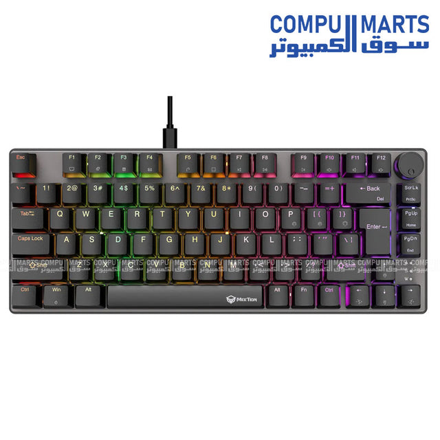 Meetion MK006 PRO – Mechanical Keyboard – Meetion – RGB backlit – 75% layout – hot swappable – red switch – Arabic wired