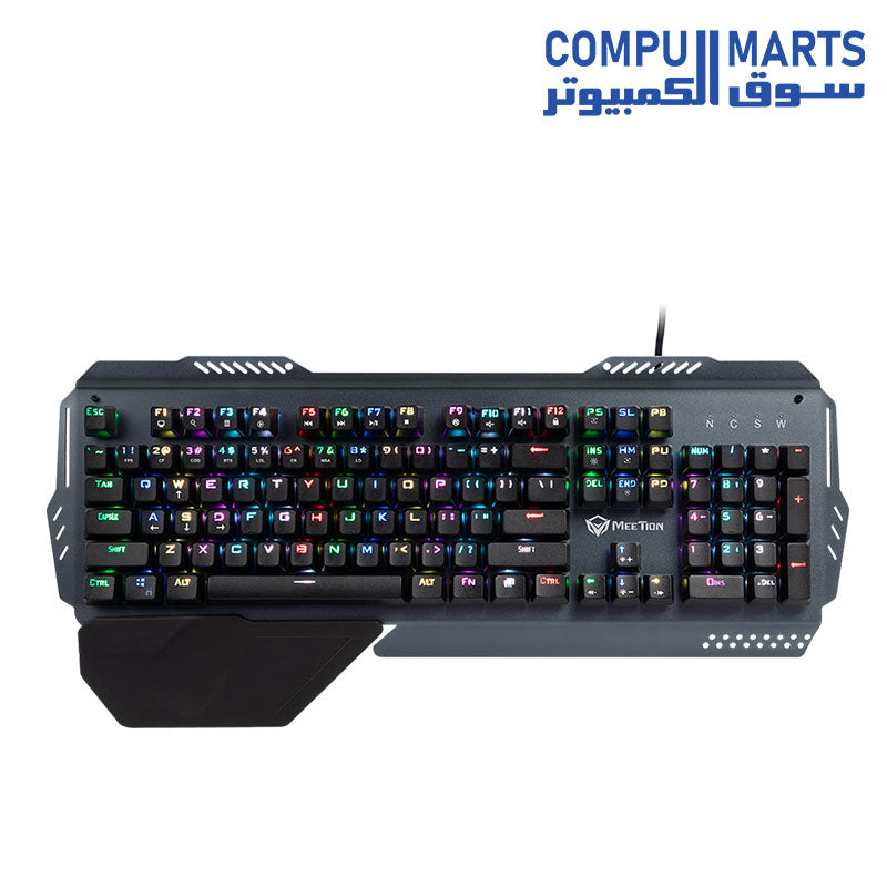 Meetion MK20 Mechanical Gaming Keyboard Outemu Blue Switches Full Keys Anti-Ghosting 104/105 Keys USB Gold-Plated Interface Gray Red MT-MK20 Wired Mechanical Keyboard - Grey
