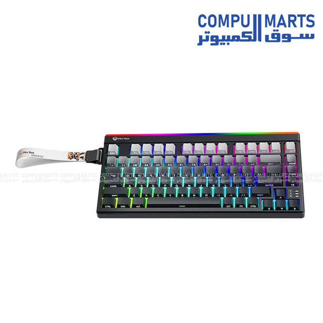 Meetion Vibekey B75 Triple Mode 75 Wireless Bluetooth Membrane Gaming Keyboard in Black with RGB Backlighting