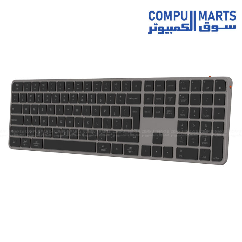 Meetion iKey K230 Wireless and Bluetooth Dual Mode Arabic Keyboard black rechargeable design