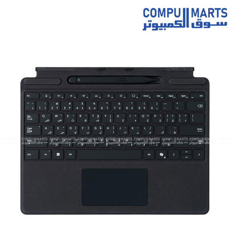 Microsoft Surface Pro 13 inch detachable keyboard Arabic English QWERTY Bluetooth touchpad black