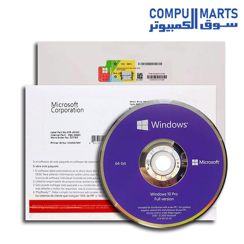 Windows 10 Pro-Licence-1 licence-OEM-DVD-64-bit-anglais-Microsoft