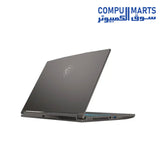 Cosmos grey chassis of MSI Thin 15 B13UC gaming laptop with single backlit keyboard