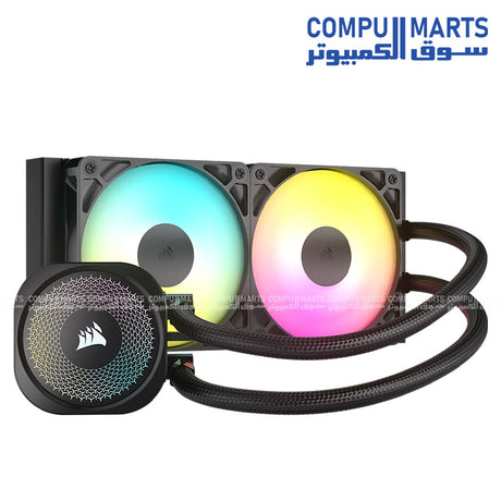 Corsair Nautilus 240 RS ARGB 240mm liquid CPU cooler dual fan radiator RGB cooling system Intel AMD compatible