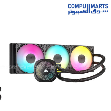 Corsair Nautilus 360 RS ARGB liquid CPU cooler 360mm White Black triple fan radiator Intel AMD compatible AIO cooling system