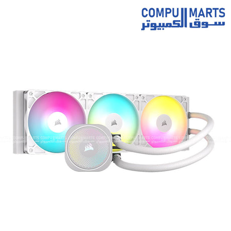 Corsair Nautilus 360 RS ARGB liquid CPU cooler 360mm White Black triple fan radiator Intel AMD compatible AIO cooling system