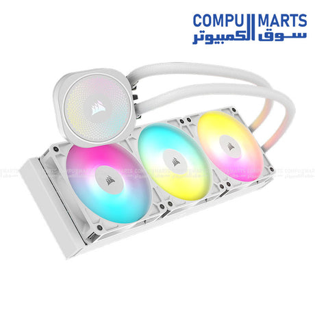 Corsair Nautilus 360 RS ARGB liquid CPU cooler 360mm White Black triple fan radiator Intel AMD compatible AIO cooling system