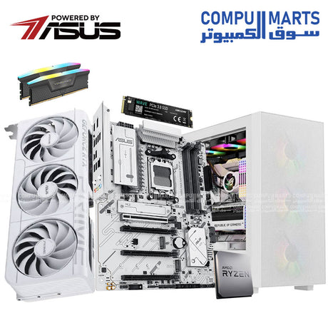 White Gaming PC with RTX 5060 Ti 16GB and Ryzen 7 8700F 32GB DDR5 RGB Build